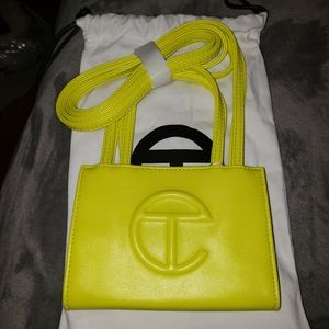 TELFAR SMALL HIGHLIGHTER YELLOW SHOPPING BAG